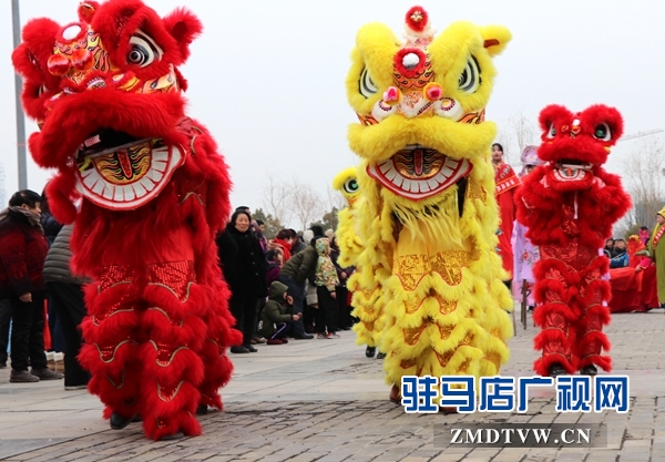 舞龍、耍獅、扭秧歌 駐馬店民間藝術(shù)展演吸引數(shù)千市民圍觀