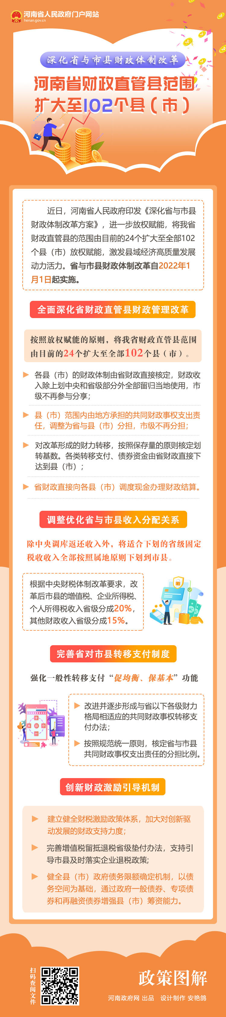 放權(quán)賦能！河南省財(cái)政直管縣范圍擴(kuò)大至102個(gè)縣（市）