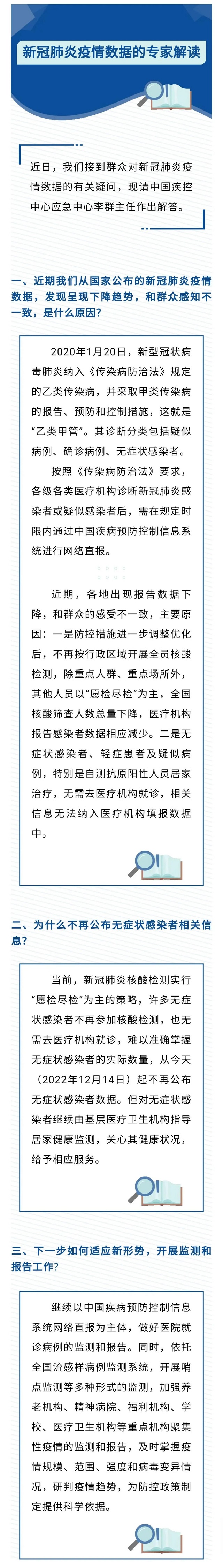 據(jù)國(guó)家衛(wèi)健委消息，今起不再公布無(wú)癥狀感染者數(shù)據(jù)。